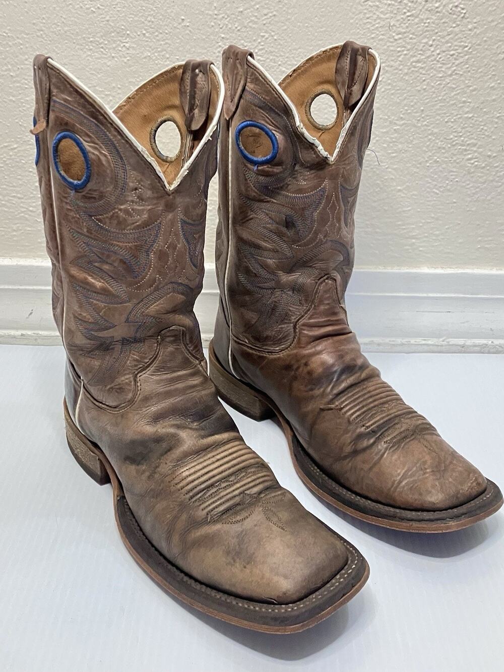 Justin Men’s 10.5 Bent Rail Caddo Square Toe Cowboy Tan Western Boots BR744